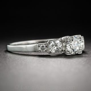 .45 Carat Center Diamond and Platinum Art Deco Engagement Ring 