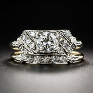 .45 Carat Diamond Two-Tone Vintage Wedding Set