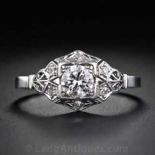 .45 Carat Late Art Deco Diamond Ring