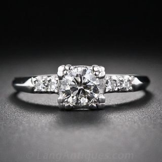 .45 Carat Mid-Century Platinum and Diamond Engagement Ring