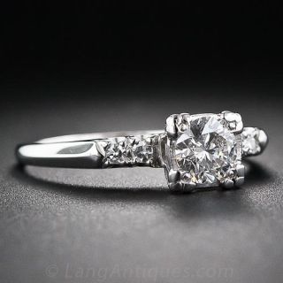 .45 Carat Mid-Century Platinum and Diamond Engagement Ring