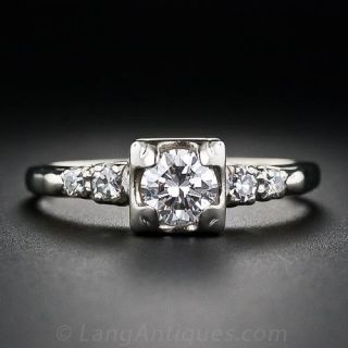  .45 Carat mid-Century Vintage Engagement Ring
