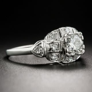 .45 Carat Mid-Century Vintage Platinum Diamond Engagement Ring