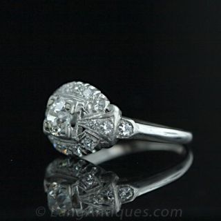 .45 Carat Old- Mine Cut Art Deco Diamond Ring