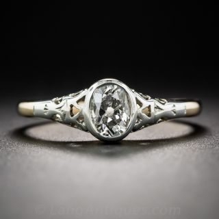 .45 Carat Oval Diamond Antique Engagement Ring