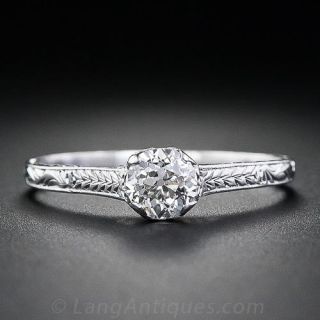 .45 Carat Petite Antique Diamond Engagement Ring