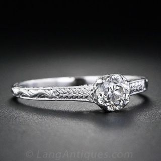 .45 Carat Petite Antique Diamond Engagement Ring