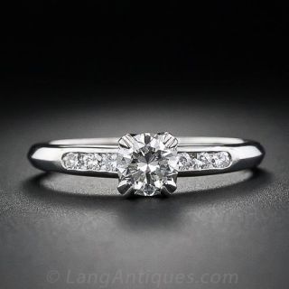 .45 Carat Platinum Diamond Vintage Engagement Ring