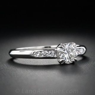 .45 Carat Platinum Diamond Vintage Engagement Ring