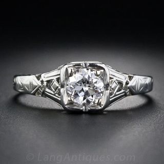 .45 Carat Vintage Diamond Solitaire Engagement Ring