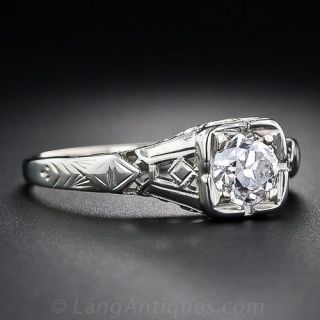 .45 Carat Vintage Diamond Solitaire Engagement Ring