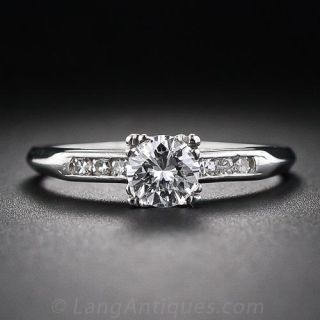 .46 Carat Mid-Century Platinum and Diamond Engagement Ring