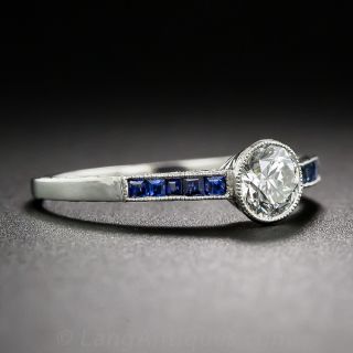 .48 Carat Diamond and Sapphire Engagement Ring