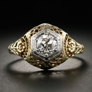 .48 Carat Diamond Art Deco Two-Tone Engagement Ring