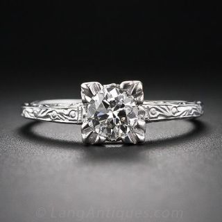 .49 Carat Diamond and Palladium Engagement Ring - circa 1940s