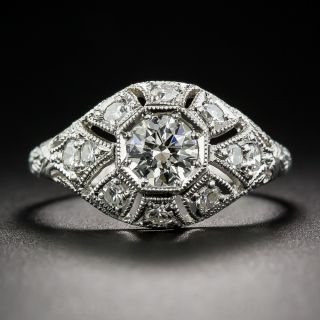 .49 Carat Diamond and Platinum Art Deco Style Diamond Ring