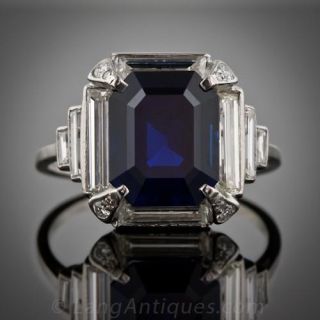 Art Deco Sapphire Diamond Ring 