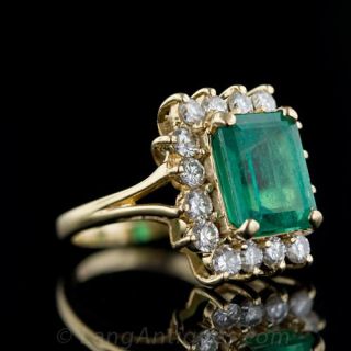 5.00 Carat Emerald and Diamond Ring