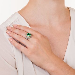 5.00 Carat Emerald Diamond Ring