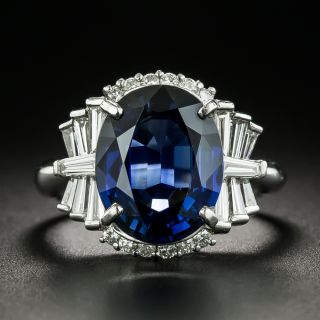 5.18 Carat No-Heat Sapphire and Diamond Ring - GIA - 1