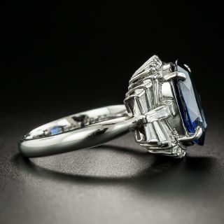 5.18 Carat No-Heat Sapphire and Diamond Ring - GIA