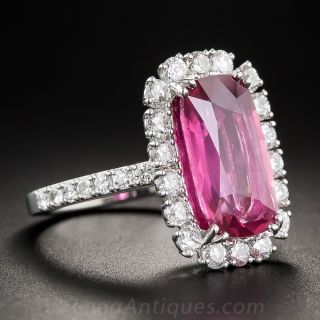 5.22 Carat Natural No-Heat Ruby and Diamond Ring
