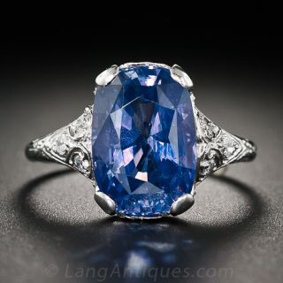 5.35 Carat Natural, Unheated Violet Sapphire Ring