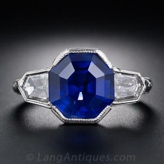 5.40 Carat 'No-Heat Burma' Sapphire and Diamond Ring