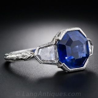 5.40 Carat 'No-Heat Burma' Sapphire and Diamond Ring