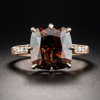 5.42 Carat Natural Fancy Dark Orange Brown Diamond Ring - 1
