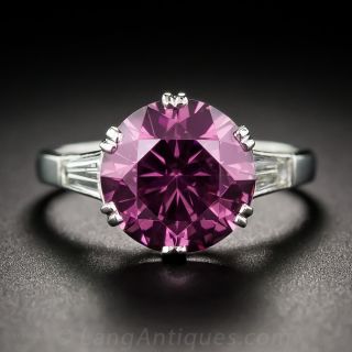 5.69 Carat Rhodolite Garnet and Diamond Ring