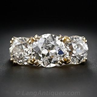 5.70 Carat Three-Stone Diamond Ring