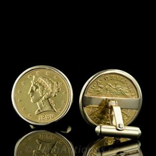 $5 Liberty Head Gold Coin Cufflinks