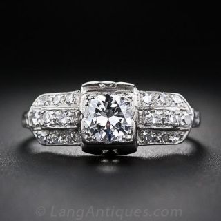 .50 Carat Art Deco Engagement Ring in Platinum