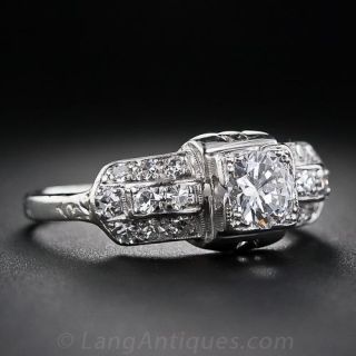 .50 Carat Art Deco Engagement Ring in Platinum