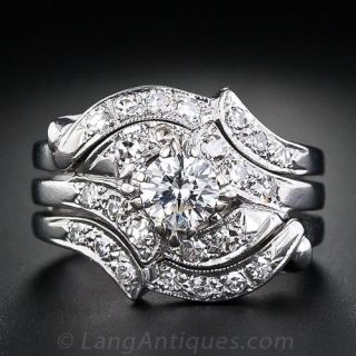 .50 Carat Center Estate Diamond Wedding Set