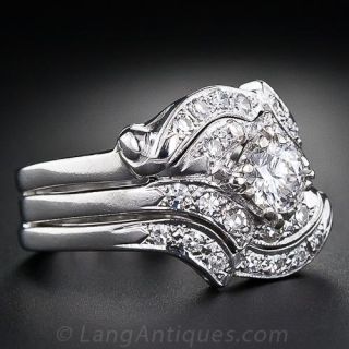 .50 Carat Center Estate Diamond Wedding Set