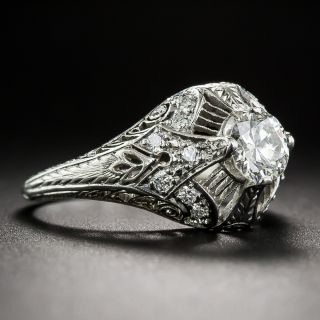 .50 Carat Diamond and Platinum Art Deco Engagement Ring