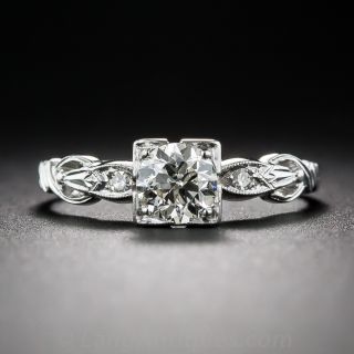 .50 Carat Diamond and Platinum Art Deco Engagement Ring