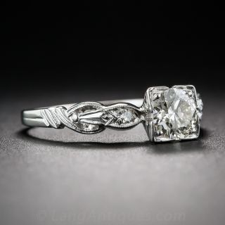 .50 Carat Diamond and Platinum Art Deco Engagement Ring