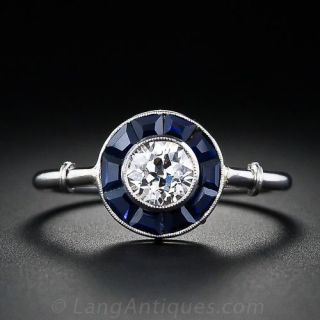 .50 Carat Diamond and Sapphire 'Target' Ring