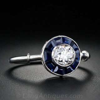 .50 Carat Diamond and Sapphire 'Target' Ring