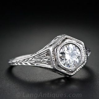 .50 Carat Diamond Filigree Ring, Circa 1920