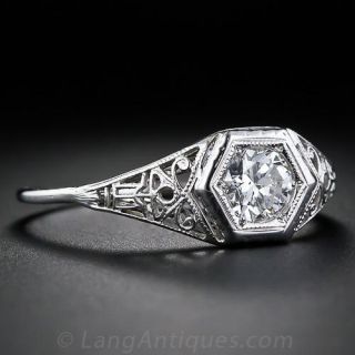 .50 Carat Diamond Filigree Vintage Solitare Ring
