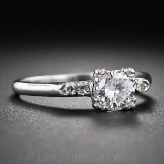 .50 Carat Diamond Mid-Century Platinum Engagement Ring