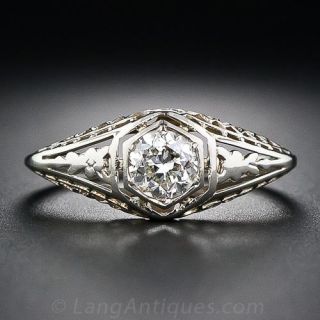 .50 Carat early 20th Century Diamond Solitaire Engagement Ring