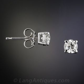 .50 Carat European-Cut Diamond Stud Earrings