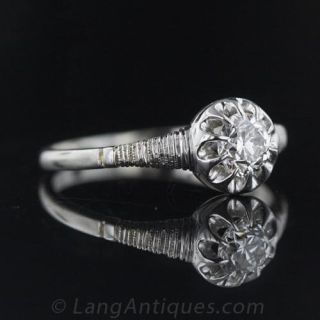 .50 Carat Late-Deco European Cut Diamond Engagement Ring