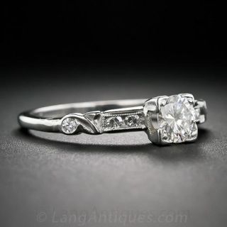 .50 Carat Late Deco Platinum and Diamond Engagement Ring