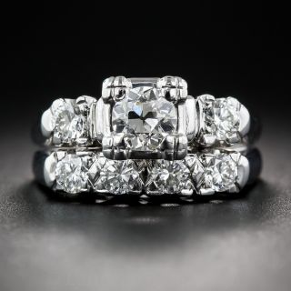 .50 Carat Mid-Century Vinatge Wedding Set